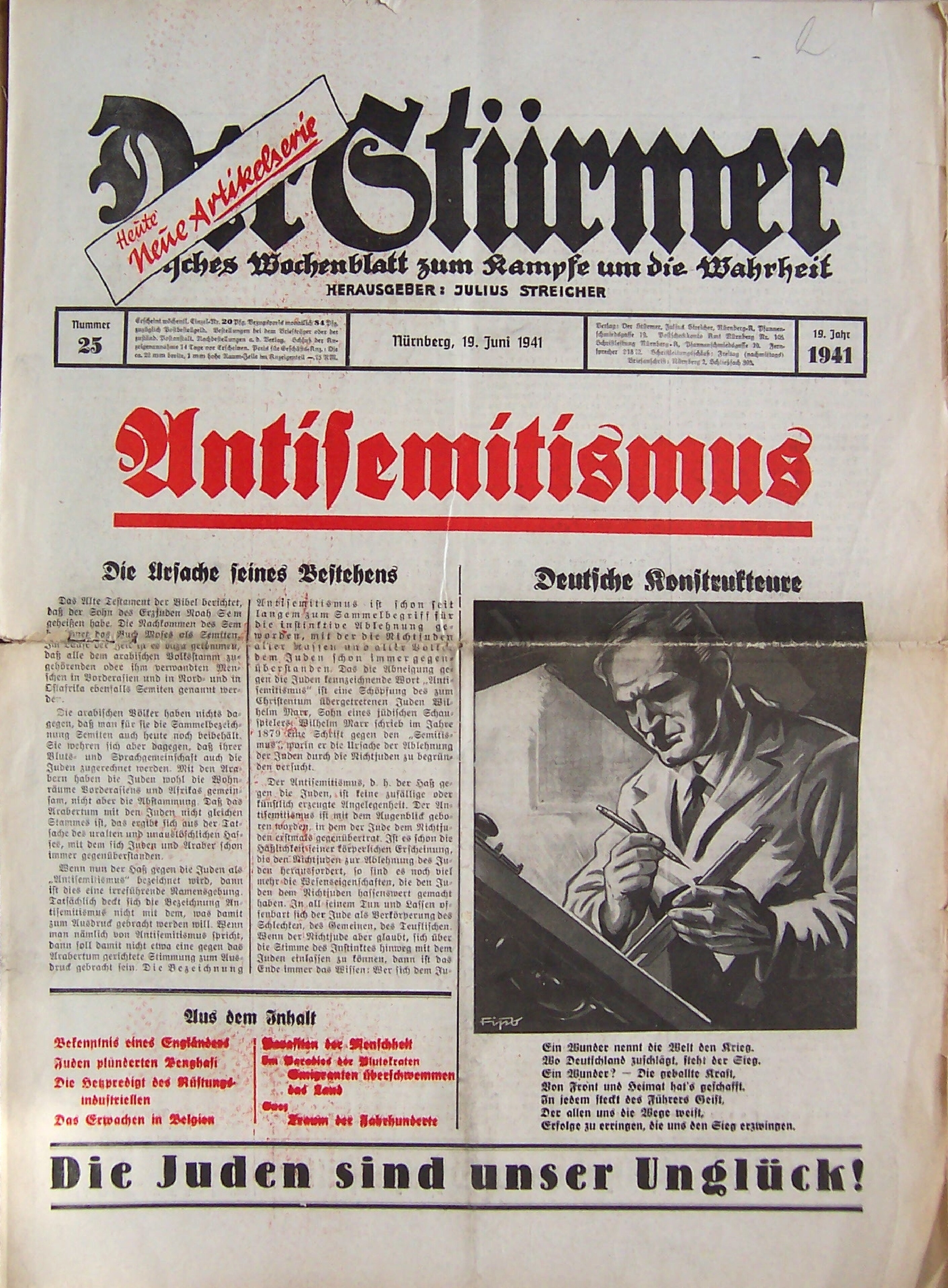 Der Stürmer - 1941 Nr. 25 - Antisemitismus