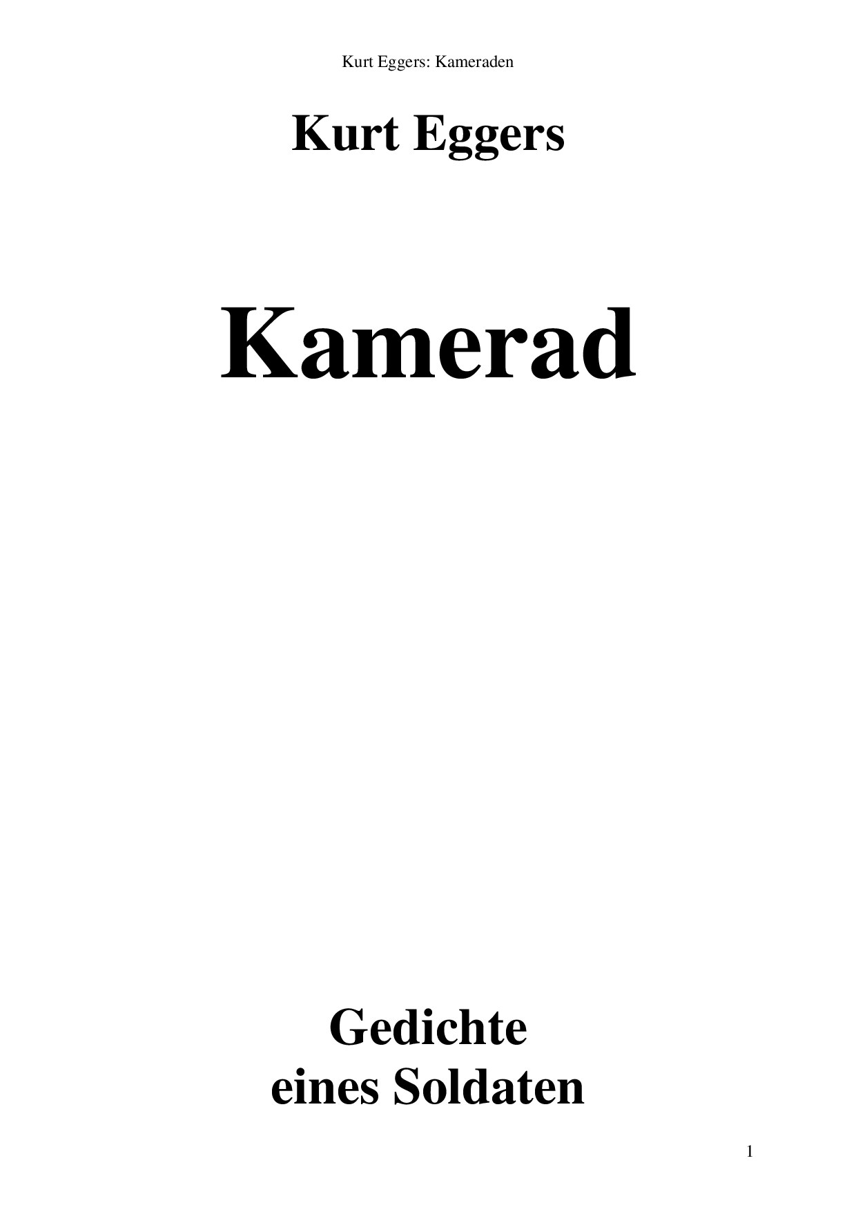 Kamerad - Gedichte eines Soldaten