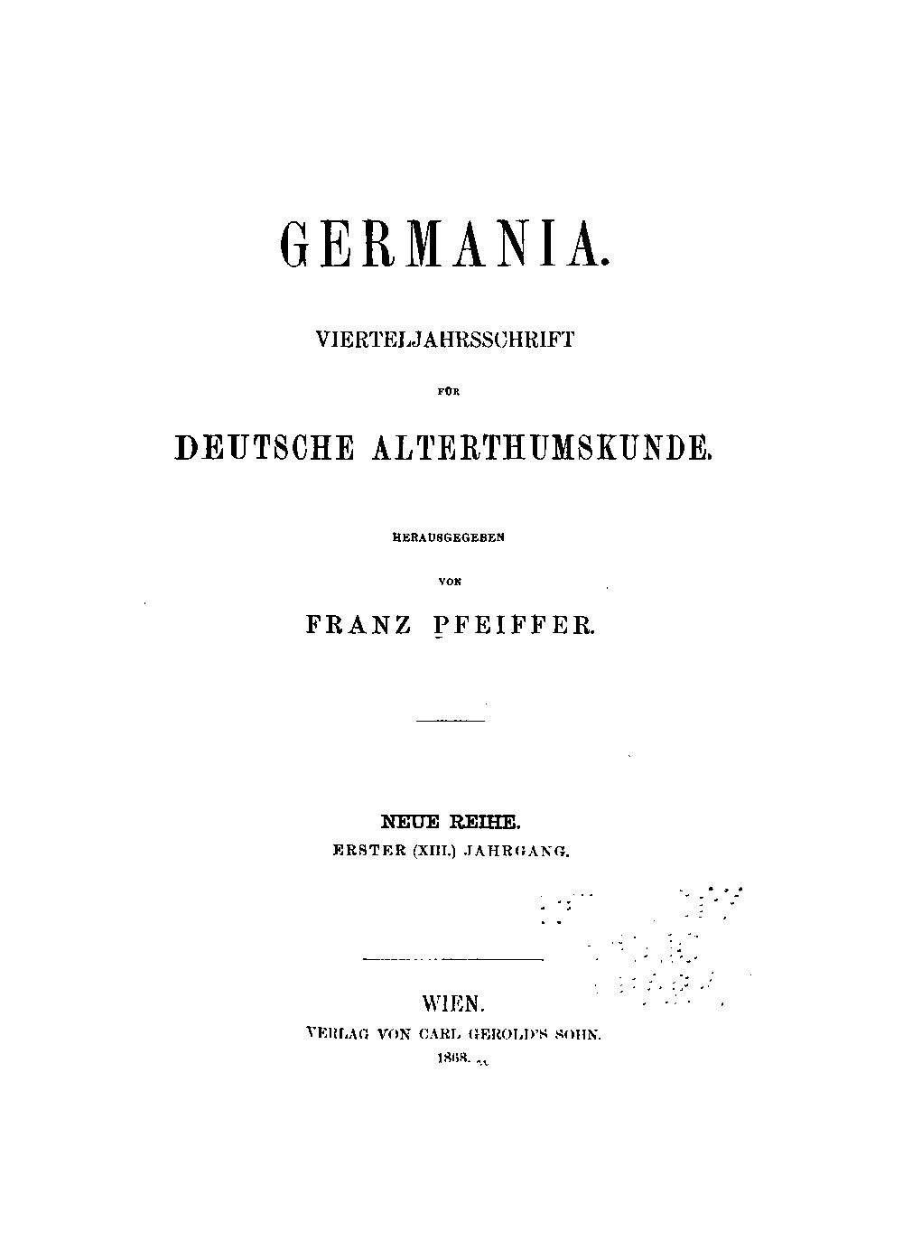 Germania 1868 Jahrgang 13