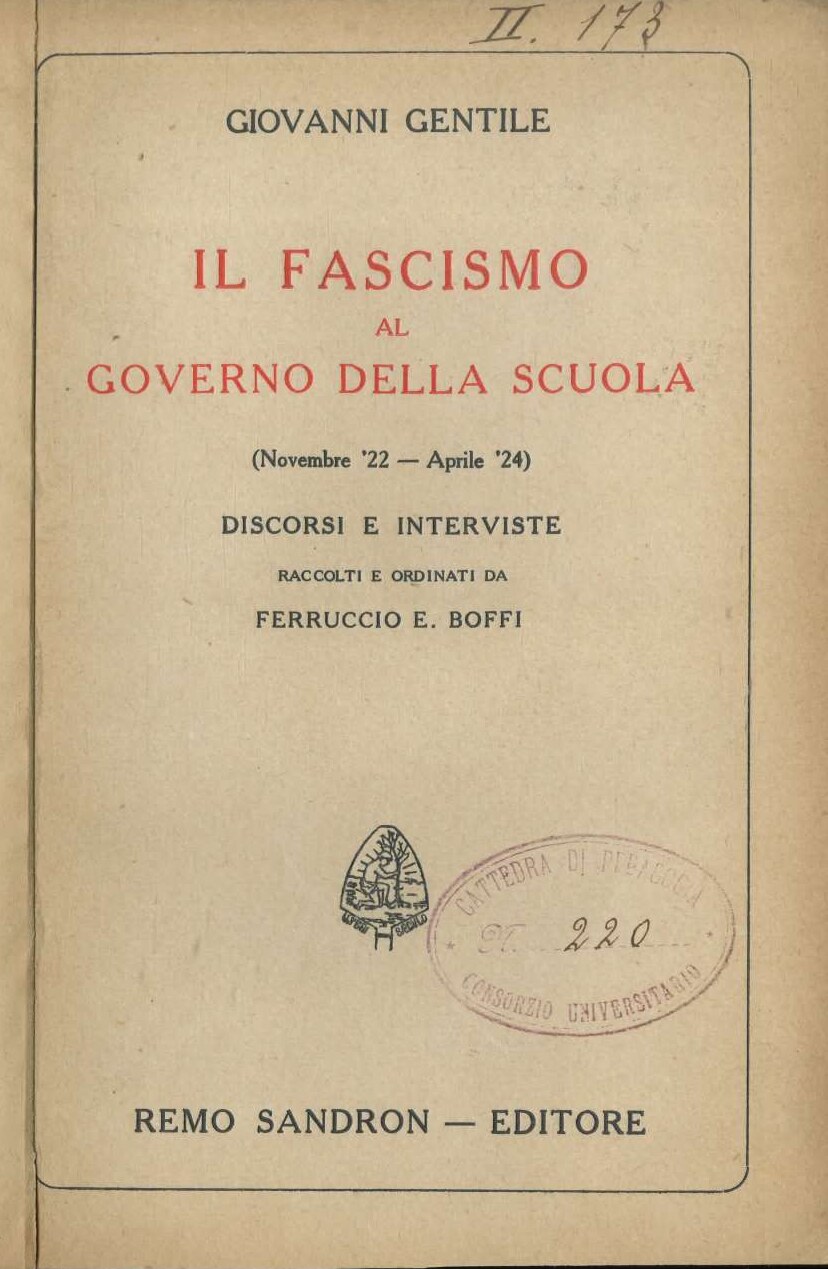 Il Fascismo al Governo Della Scuola