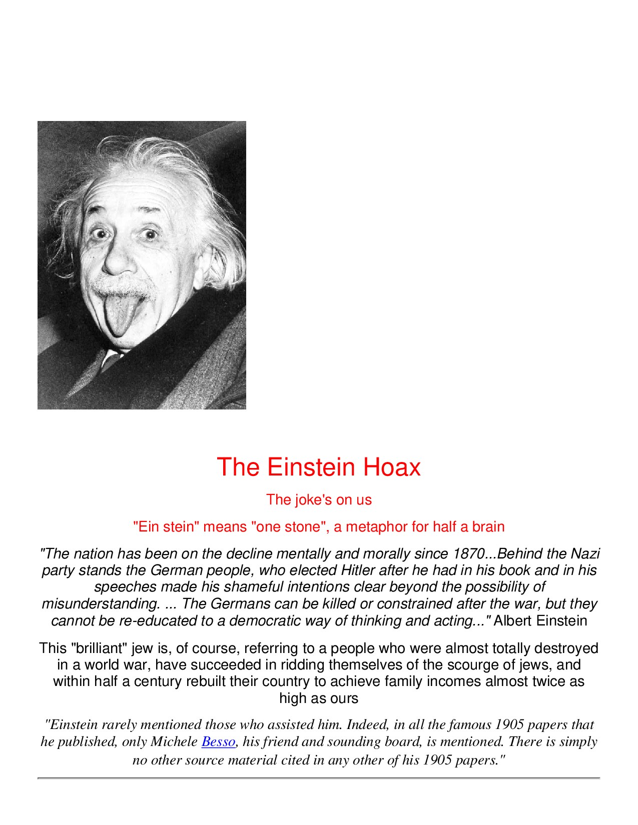 The Einstein Hoax